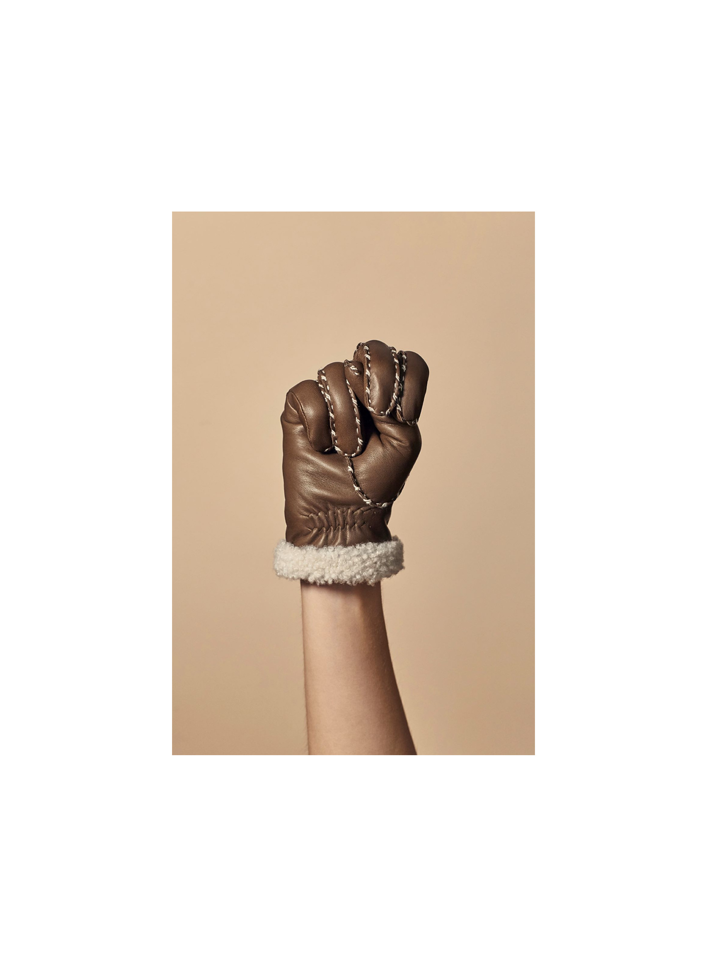 Gants Marie-Louise Femme Cuir Doublés Alpaga