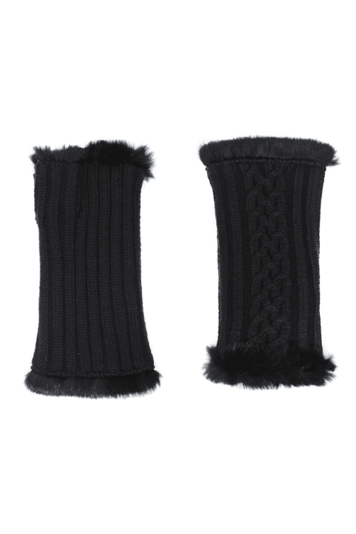 Women's Victoire Wool Mitt with Rabbit Fur