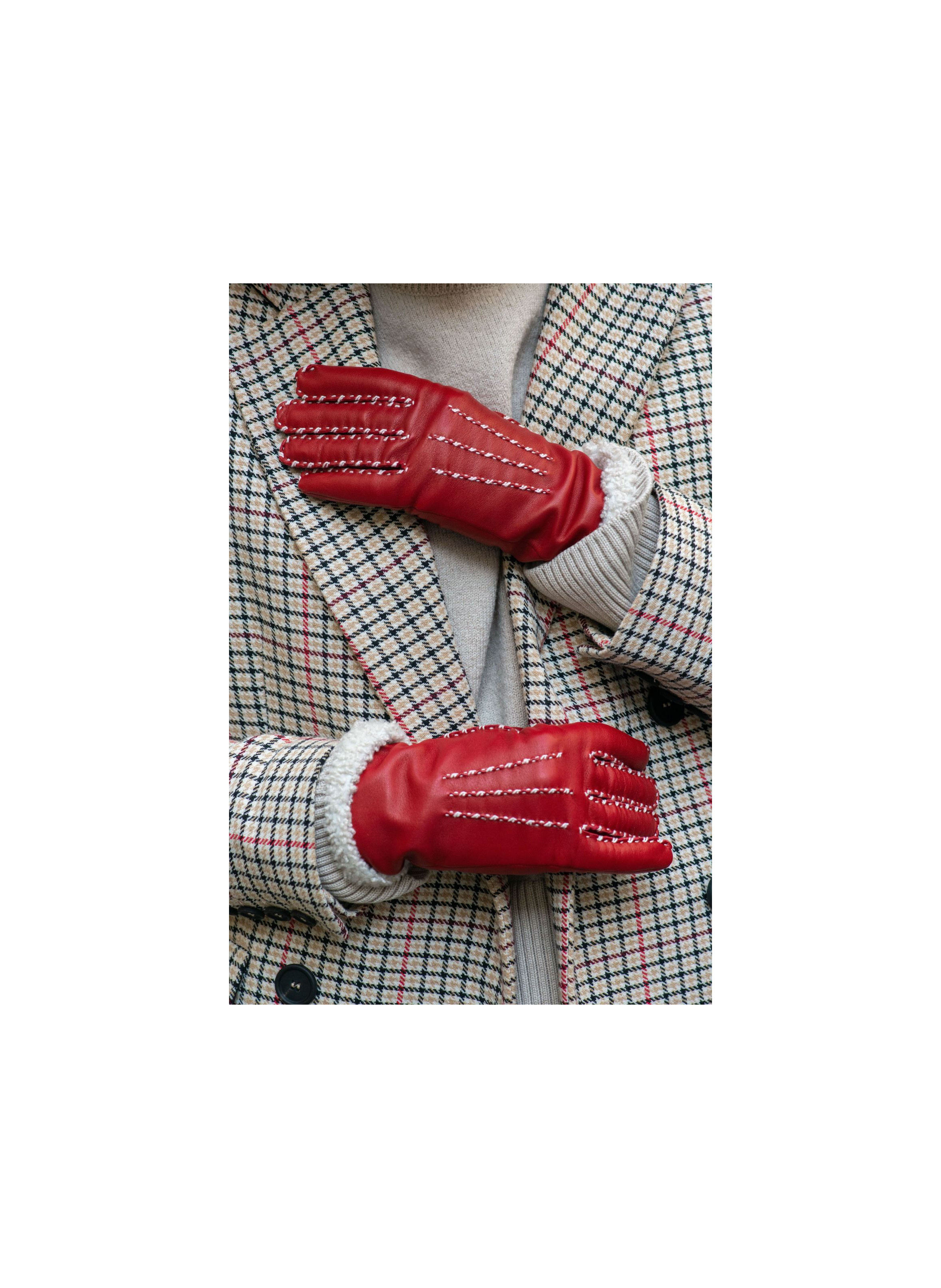 Marie-Louise Women's Leather Gloves Lined with Alpaca
