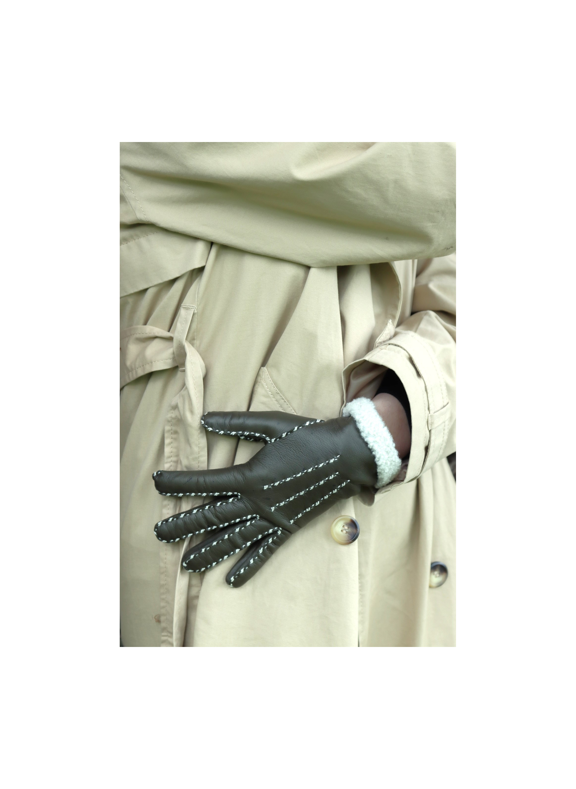 Gants Marie-Louise Femme Cuir Doublés Alpaga