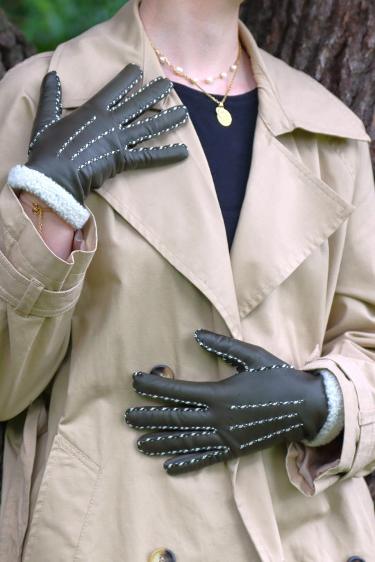 Gants Marie-Louise Femme Cuir Doublés Alpaga