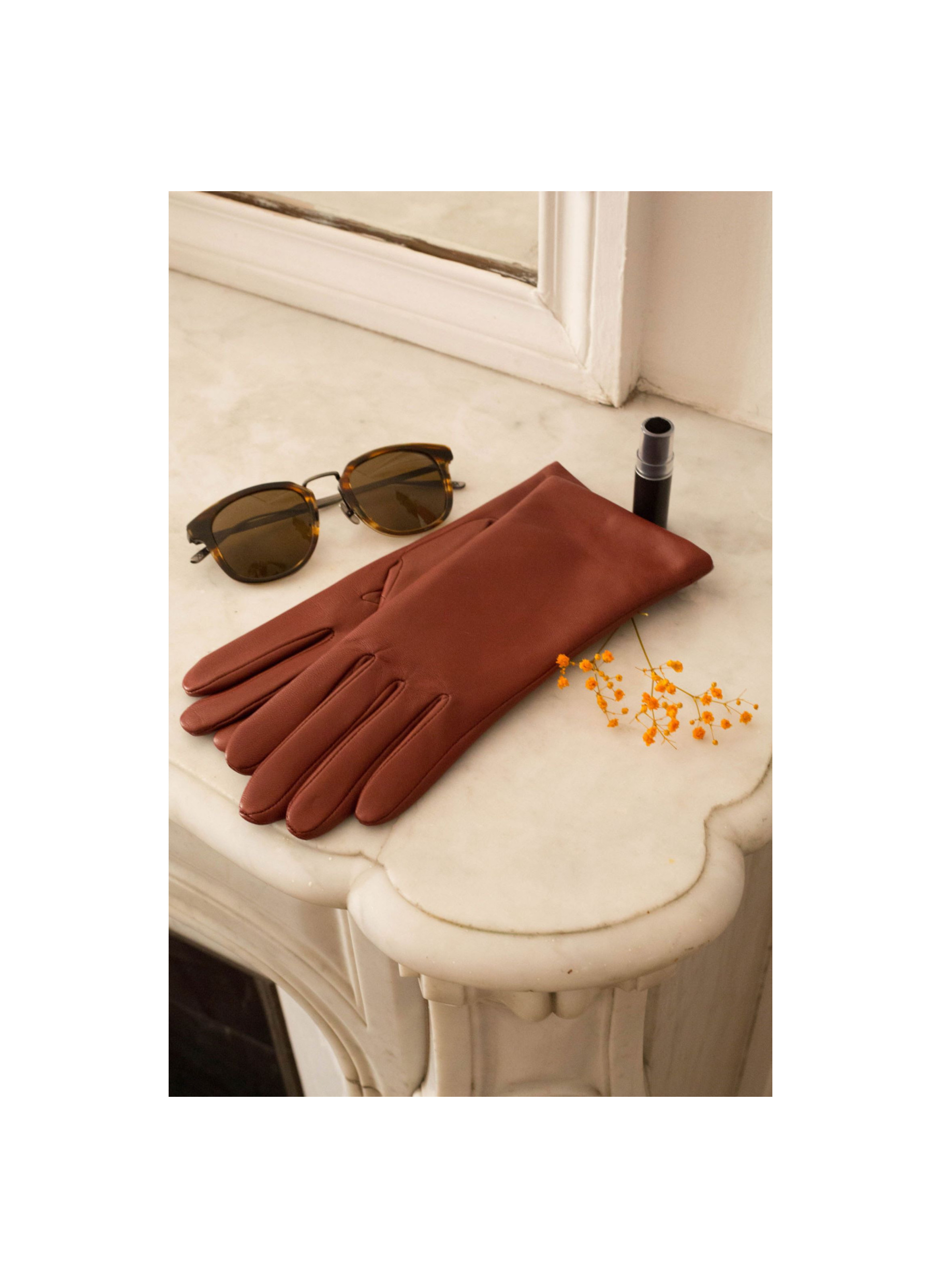 Gants Inès Femme Cuir Doublés Cachemire