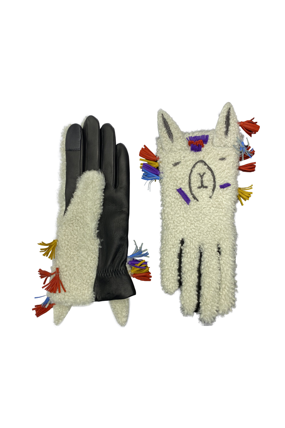 Women's Lama Leather Gloves Lined with Alpaca