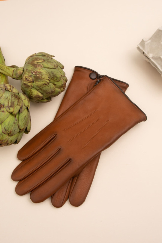 Rick Men's Leather Gloves Lined with Cashmere