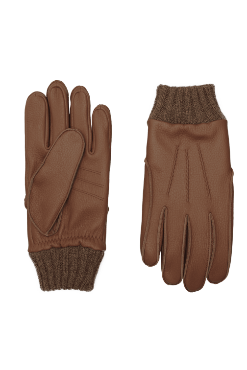 Aston Men's Leather Gloves Lined with Alpaca