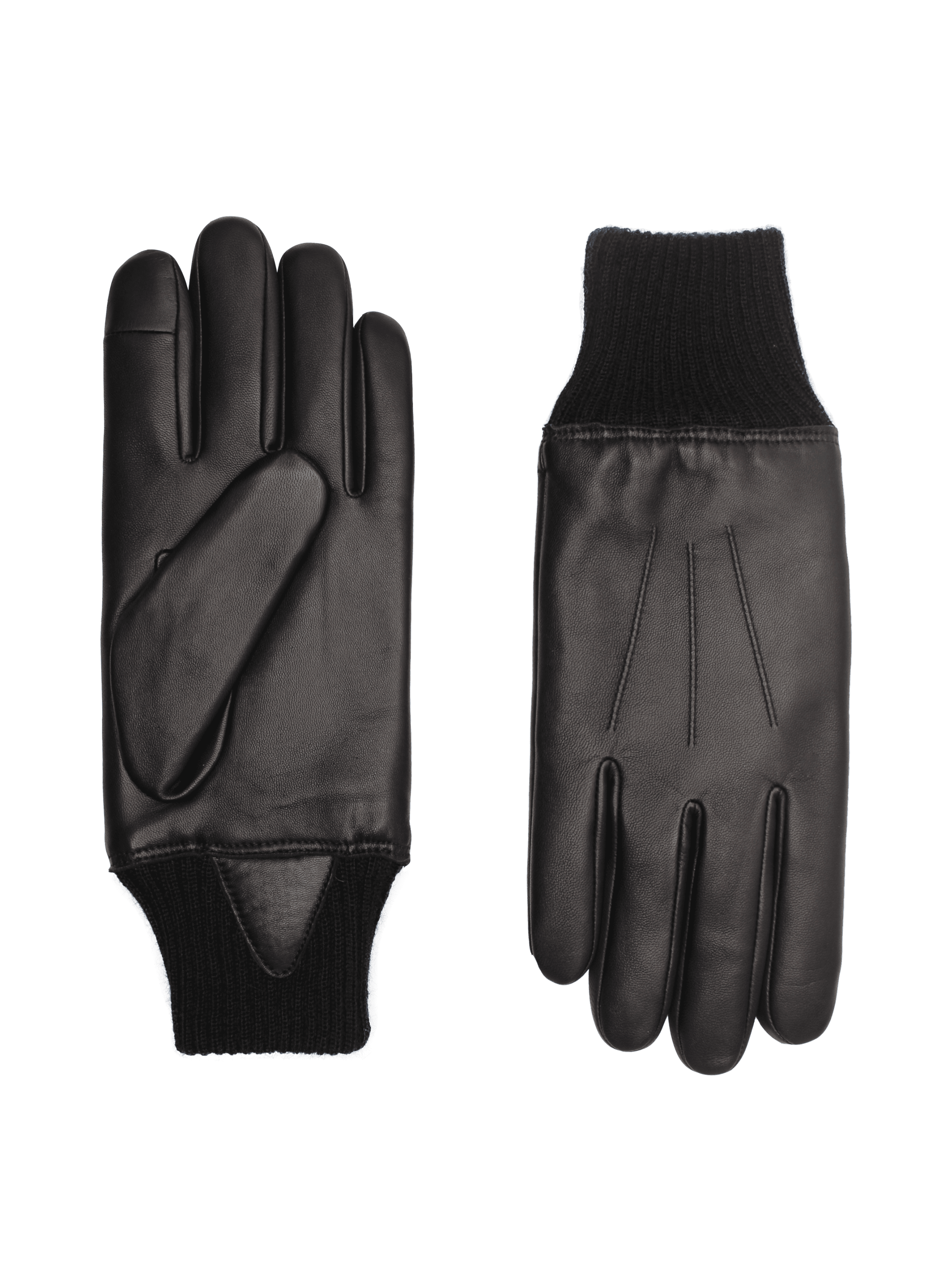 Andrew Men's Leather Gloves Lined with Rabbit Fur and Polar