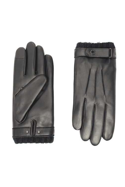 Vincent Men's Leather Gloves Lined with Cashmere