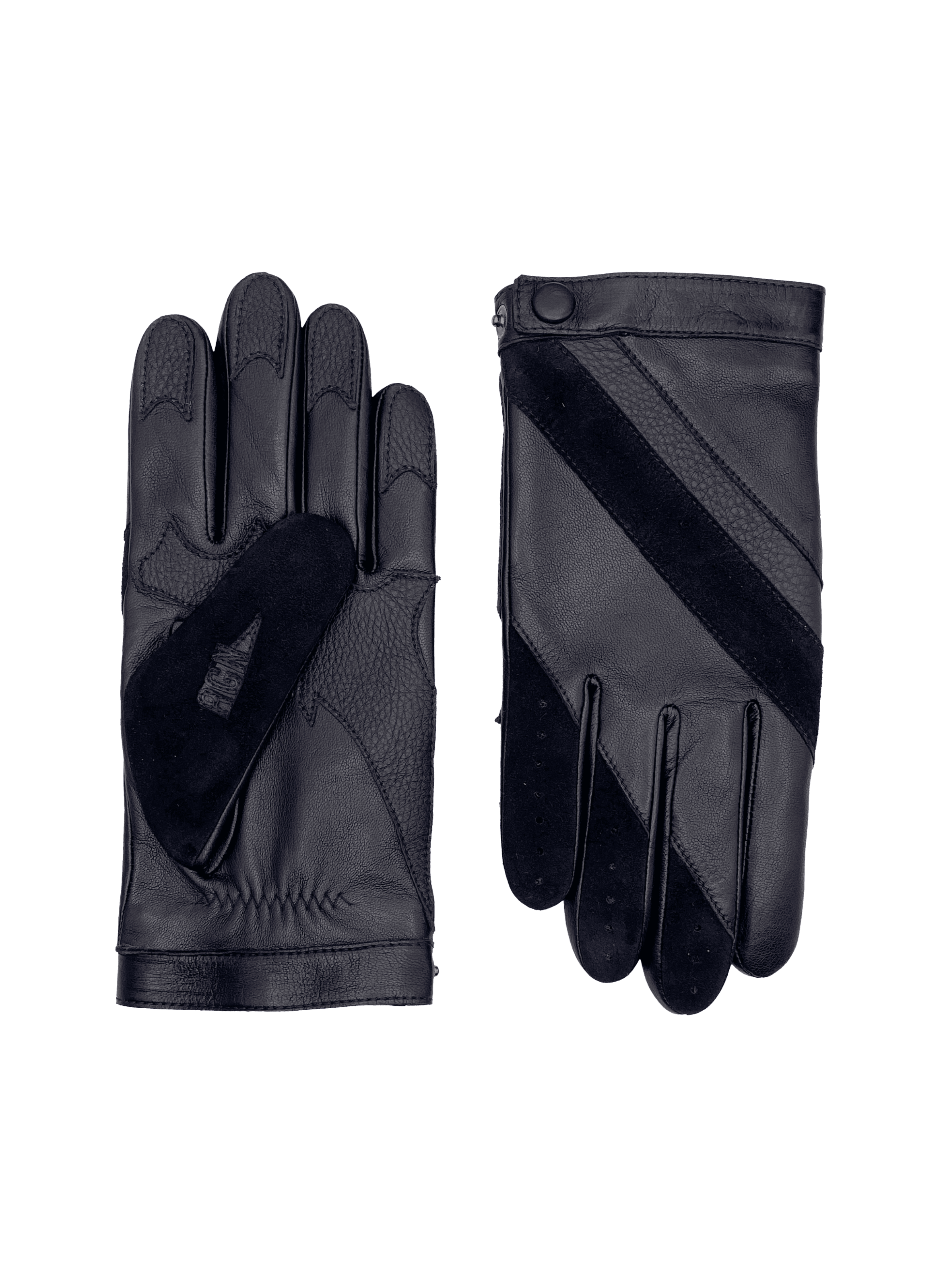 Gants Nero Cuir Doublés Cachemire