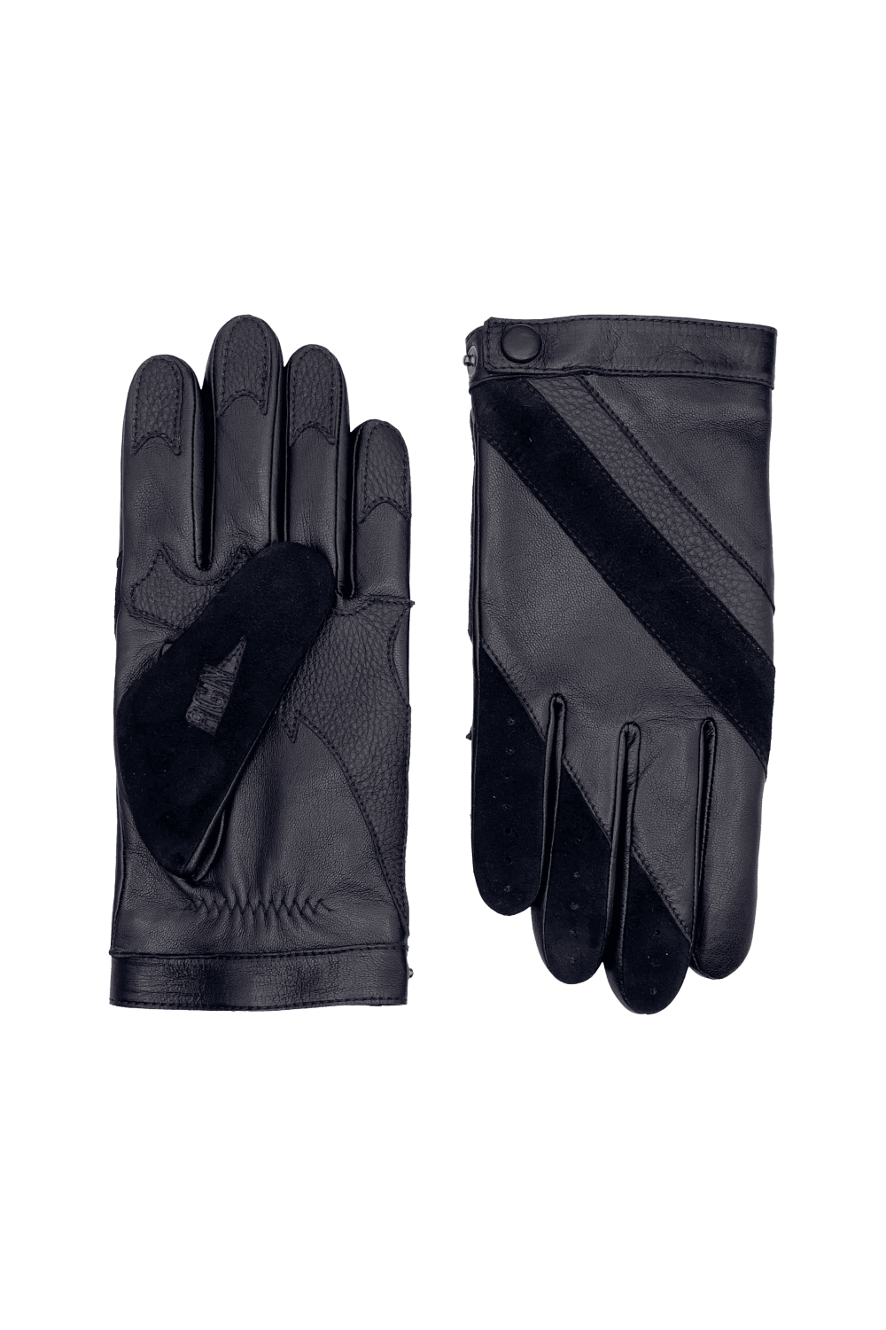 Gants Nero Cuir Doublés Cachemire