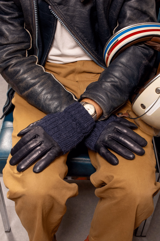 Polki Men's Leather Gloves Lined with Alpaca
