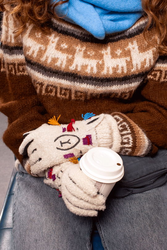 Women's Lama Leather Gloves Lined with Alpaca