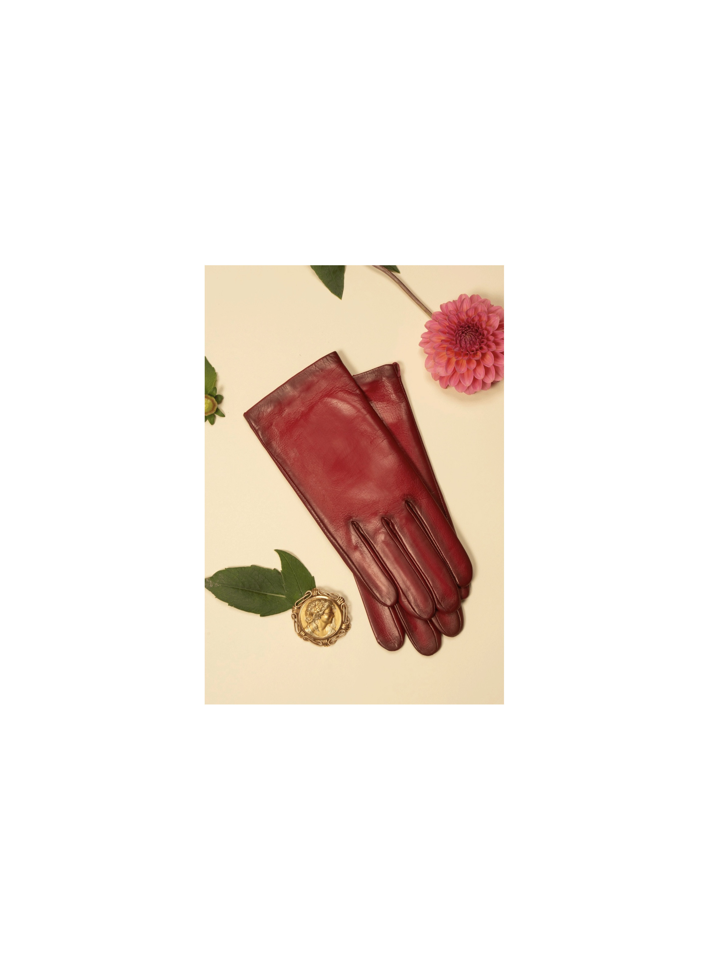 Gants Olga Femme Cuir Doublés Soie