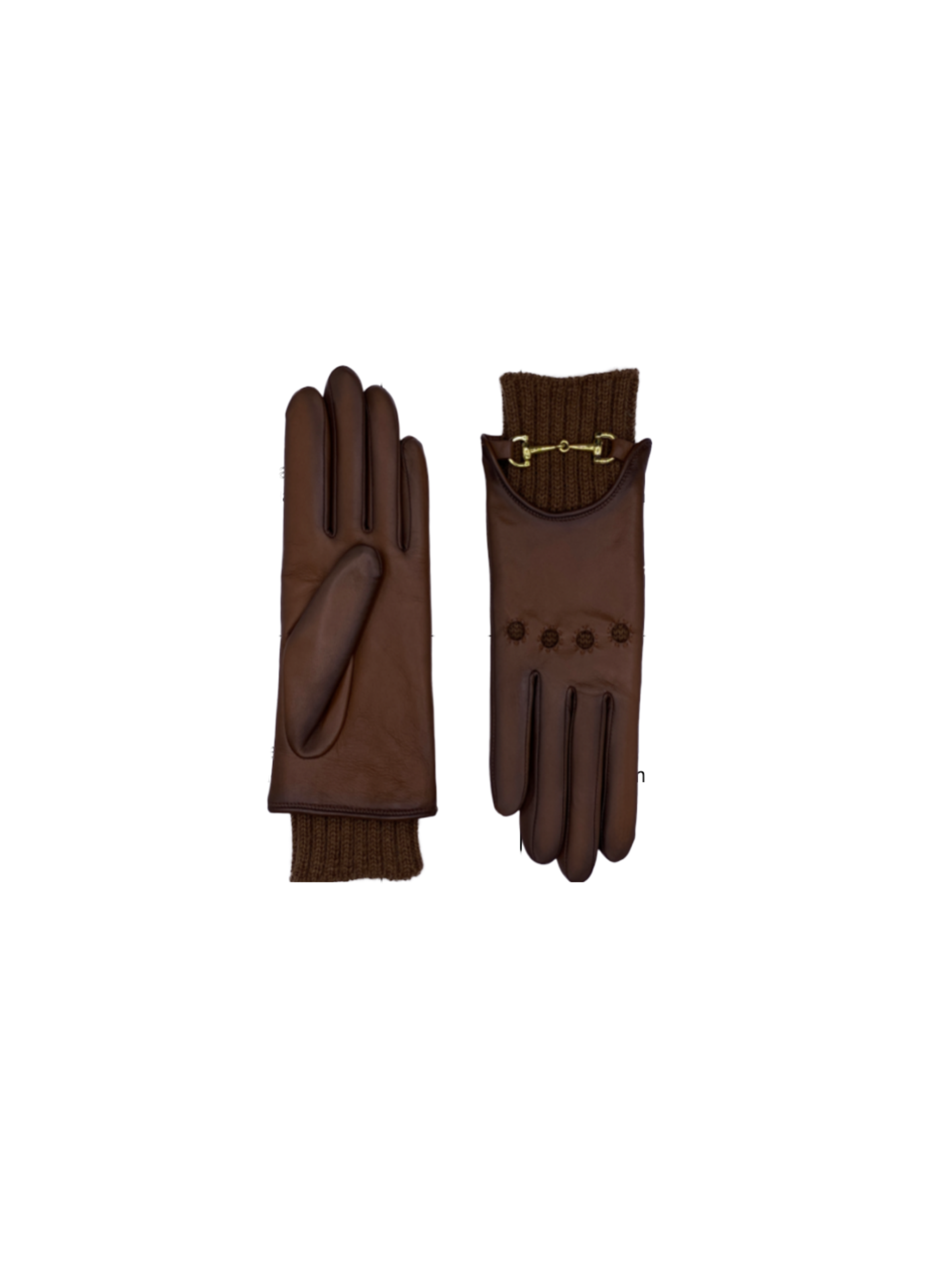 Gant dame cuir agneau bijou mousqueton manchette et doublure alpaga