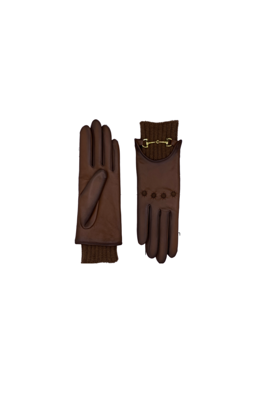 Gant dame cuir agneau bijou mousqueton manchette et doublure alpaga