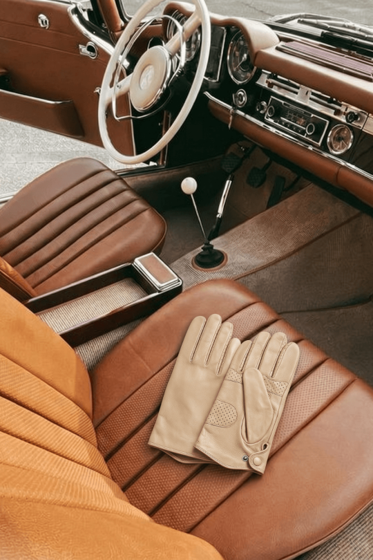 Ruba Mobility Men's Leather Gloves Lined with Silk