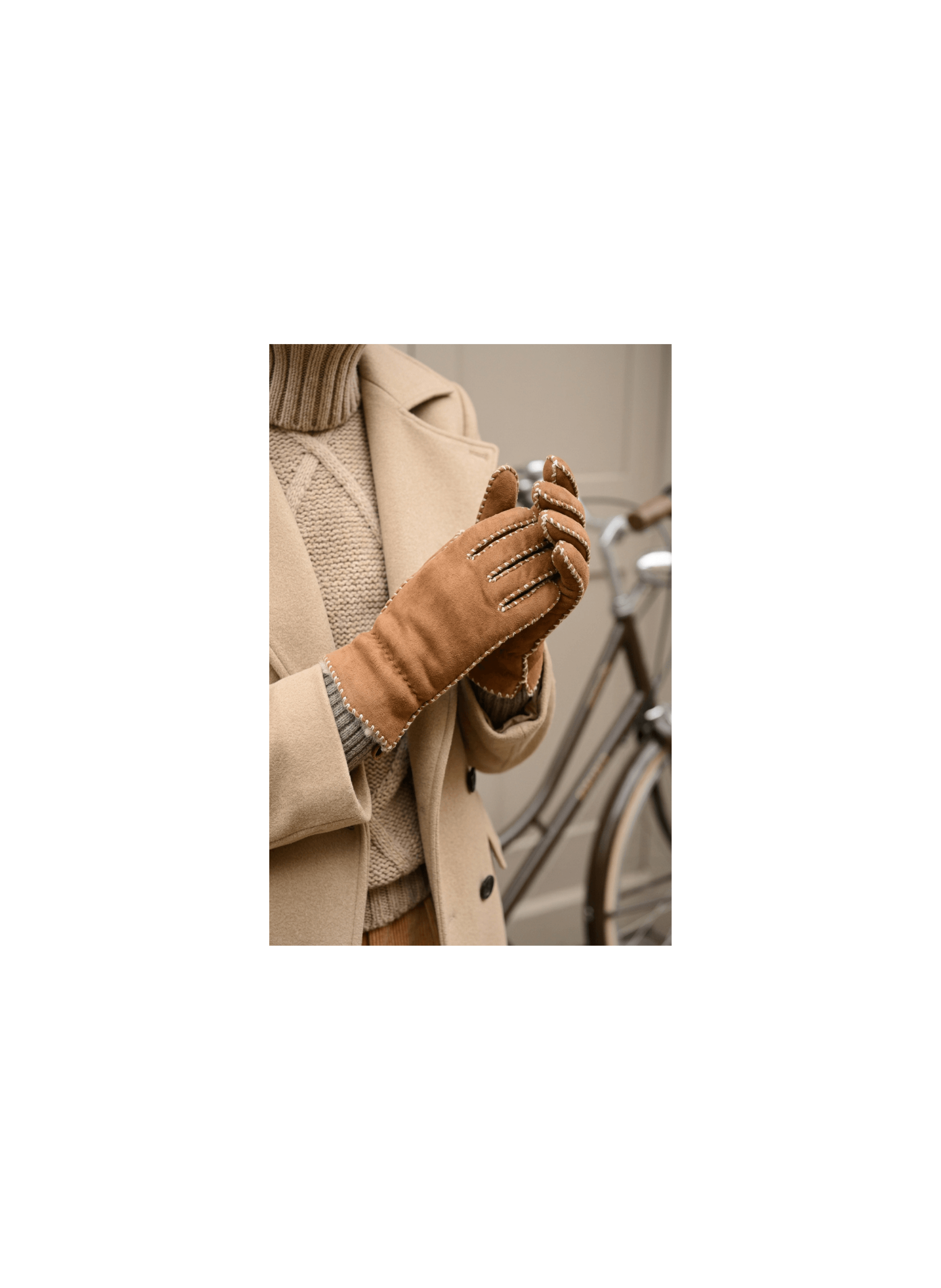 Gant femme Alix cuir agneau double face manchette alpaga