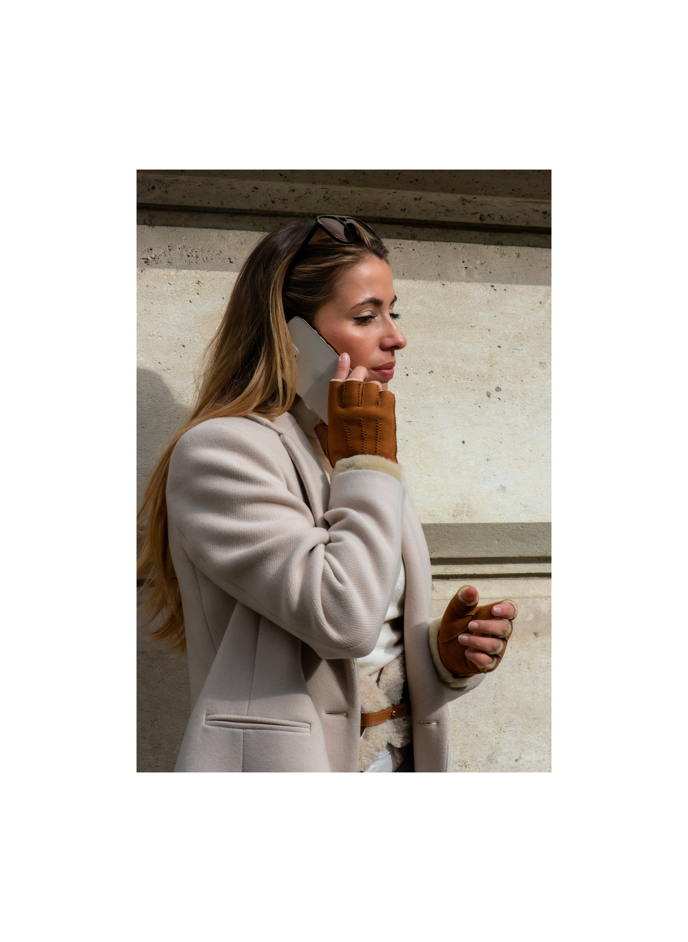 Mitaines Karlita Femme Cuir Peau Lainée