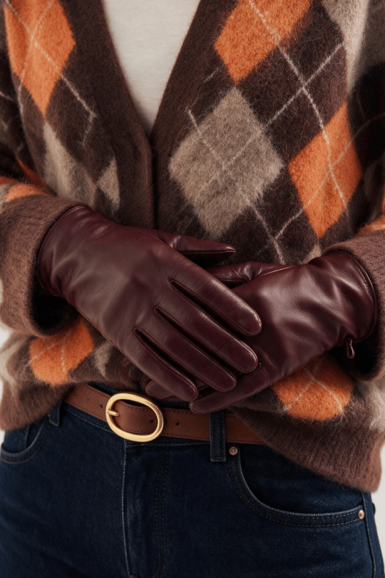 Agatha Women's Leather Gloves Lined with Alpaca