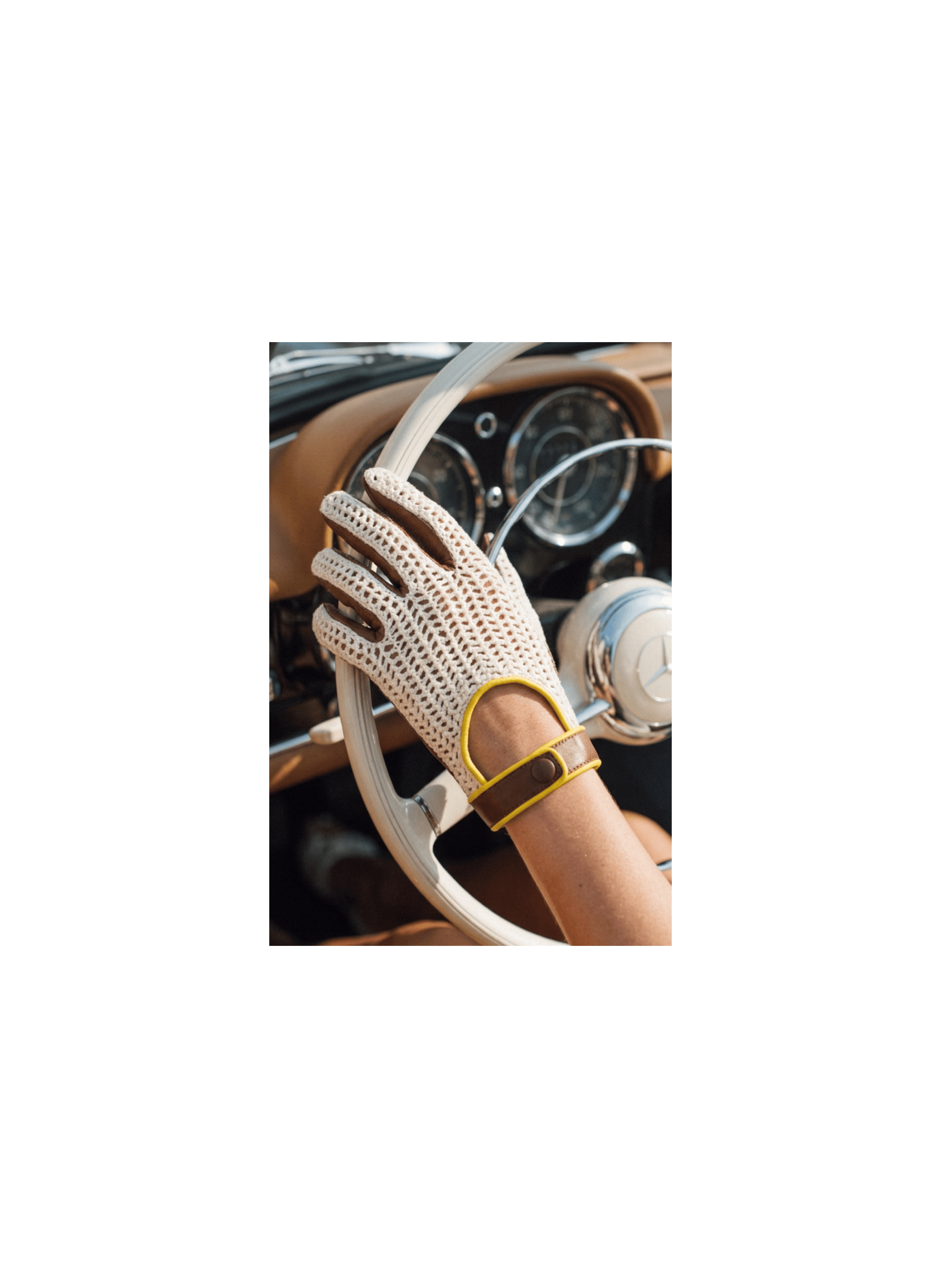 Biarritz Gants Femme en Cuir et Crochet