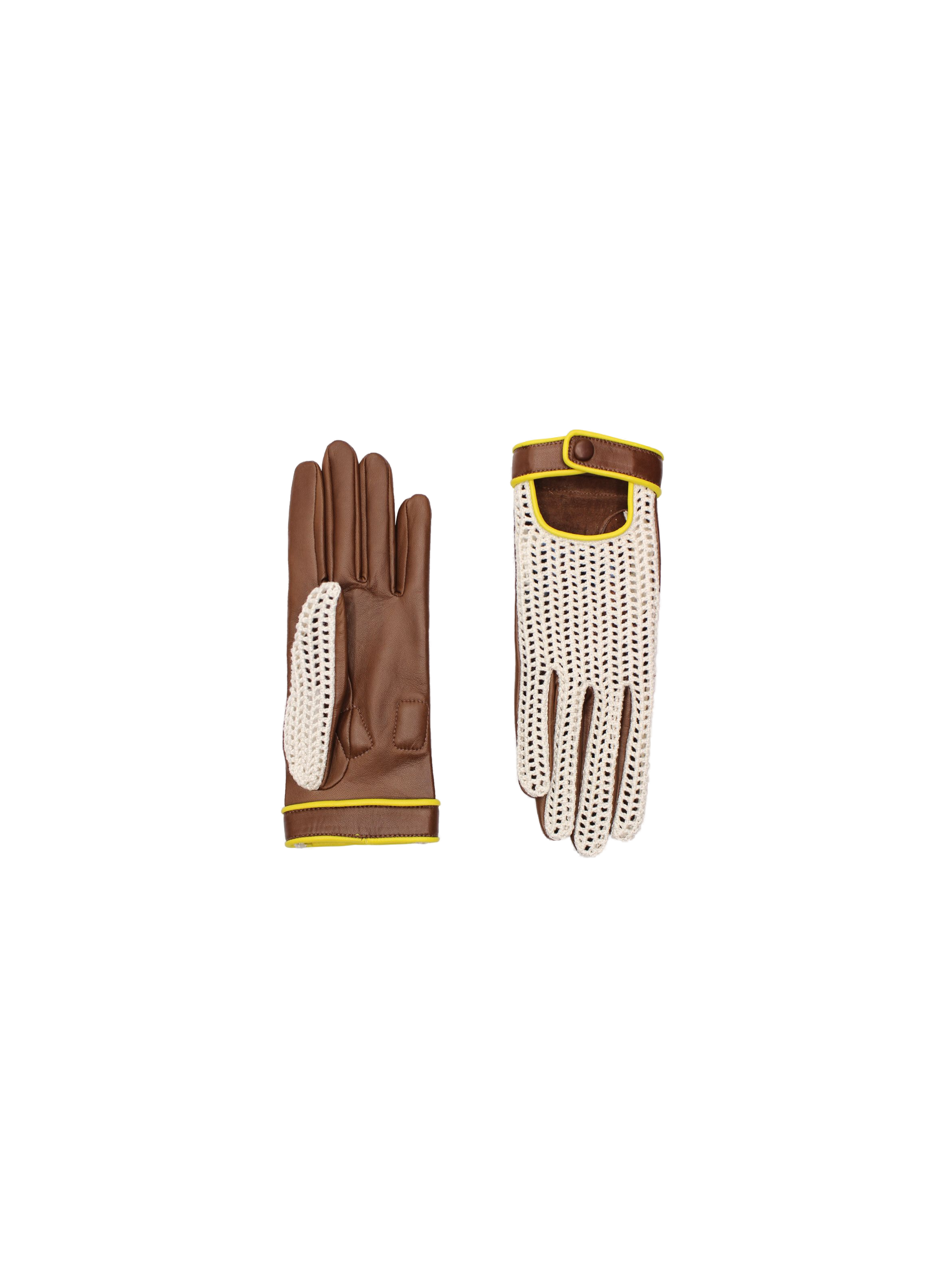 Biarritz Gants Femme en Cuir et Crochet