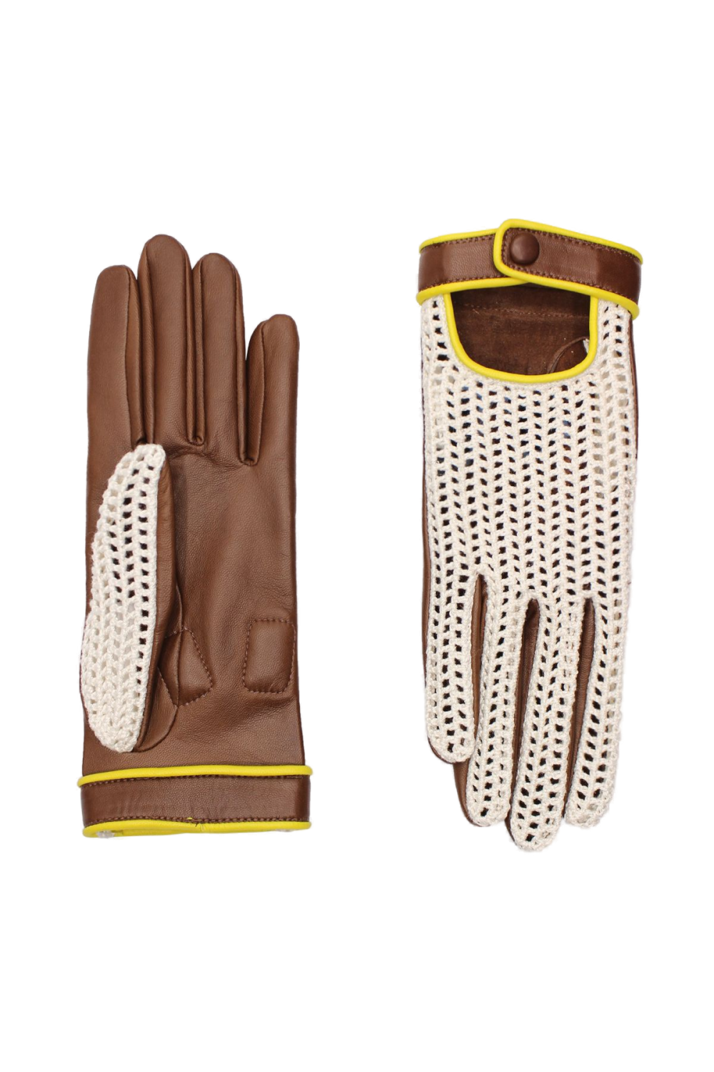 Biarritz Gants Femme en Cuir et Crochet