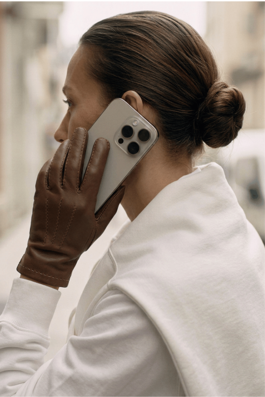 Aude Women's Leather Gloves Lined with Cashmere