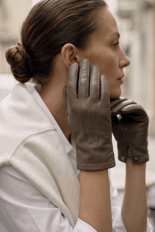 Gants Aude Femme Cuir Doublés Cachemire