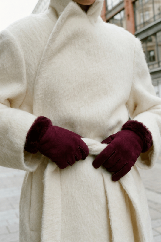 Denise Women's Double Face Leather Gloves