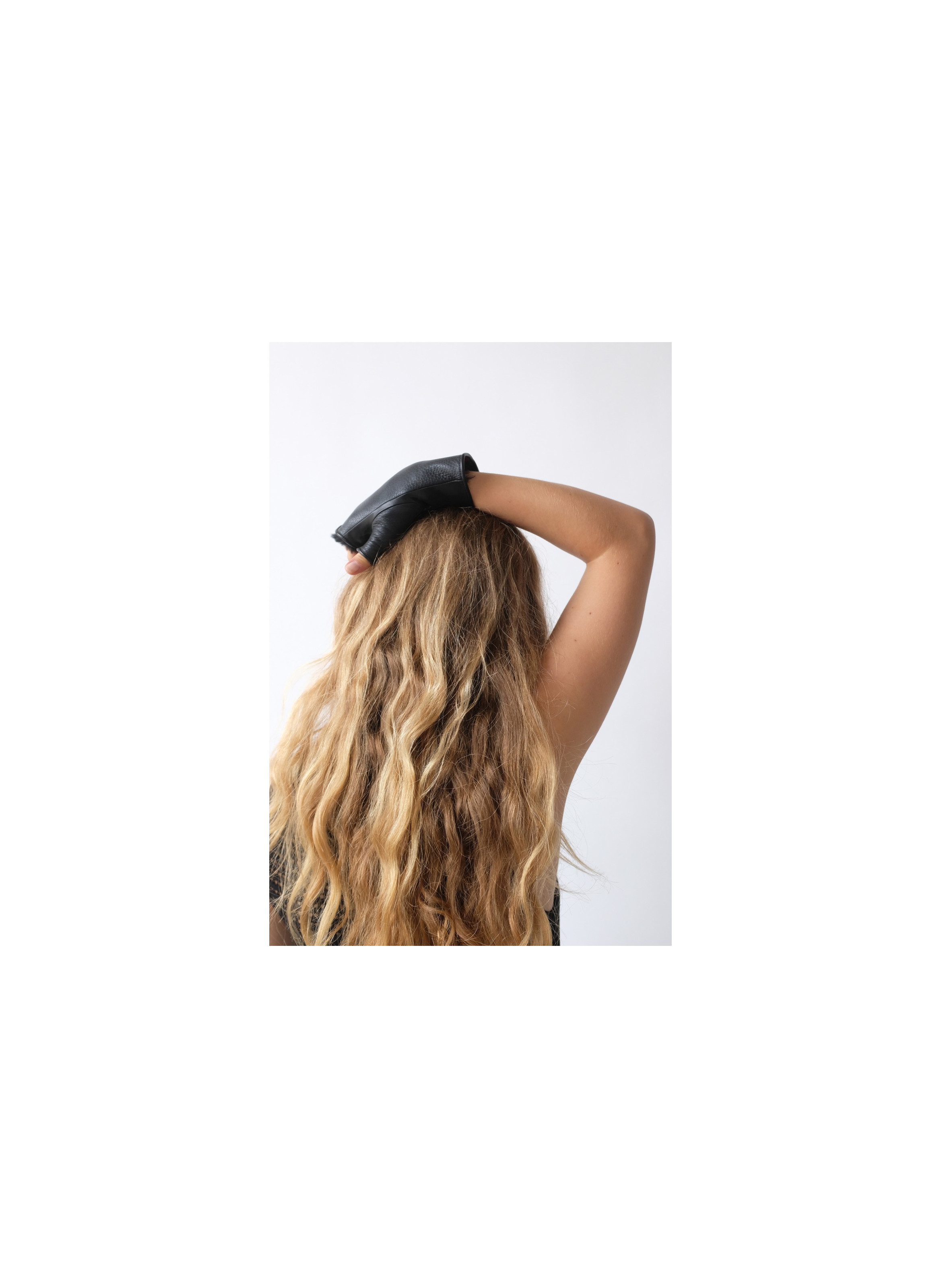 Pauline Women's Leather Mitt with Rabbit Fur