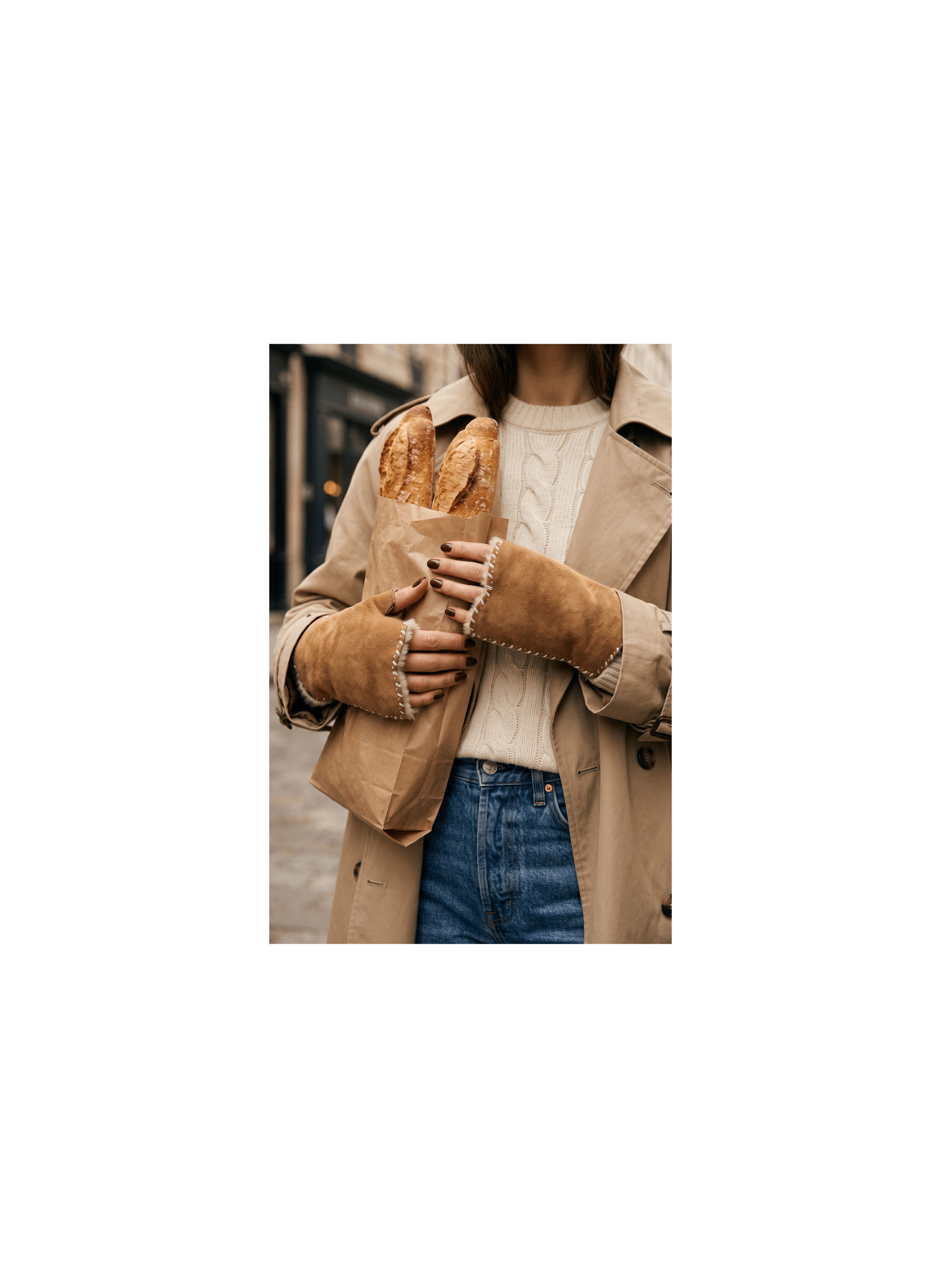 AlixMIT Women's Double Face Leather Mitt