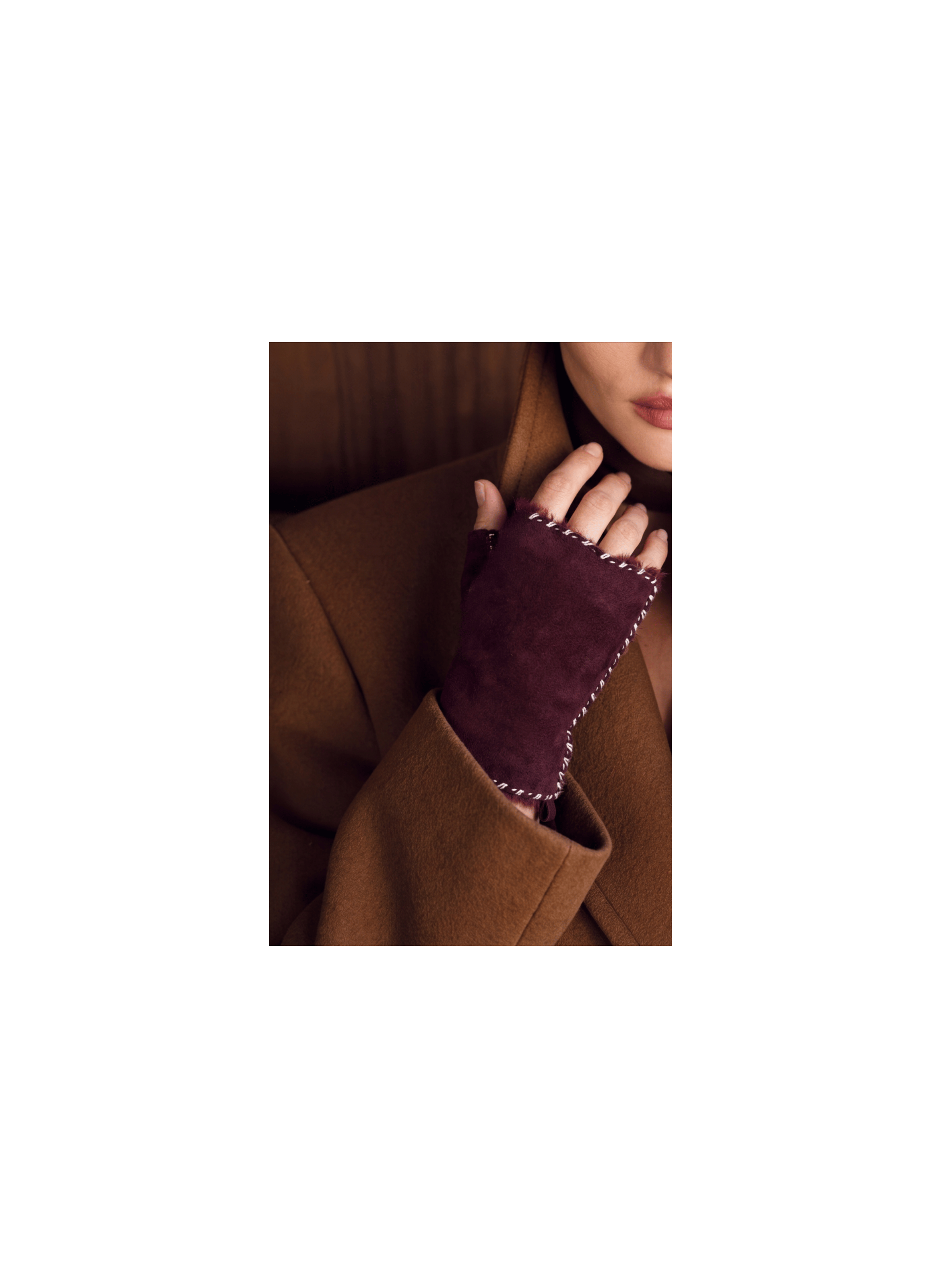 AlixMIT Women's Double Face Leather Mitt