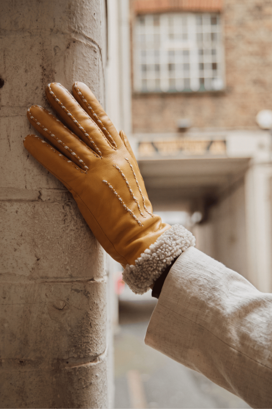 Gants Marie-Louise Femme Cuir Doublés Alpaga