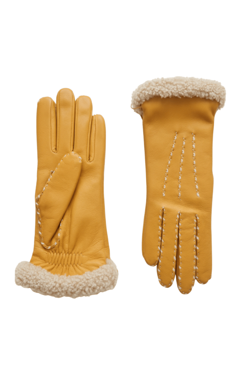 Gants Marie-Louise Femme Cuir Doublés Alpaga