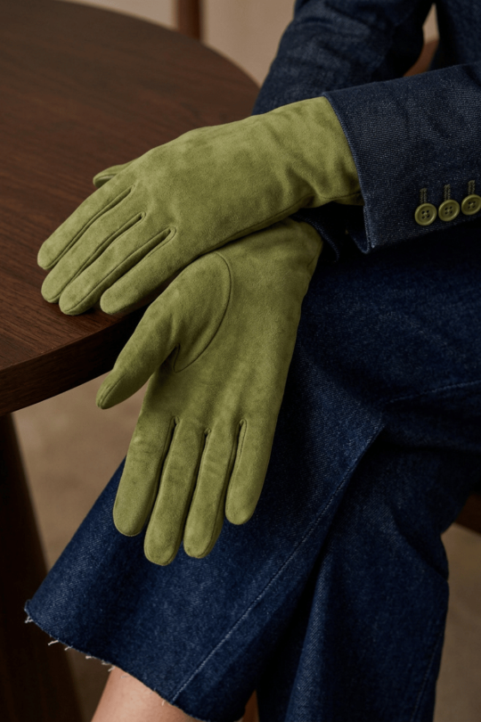 Gants Christina Sued Femme Cuir Doublés Soie