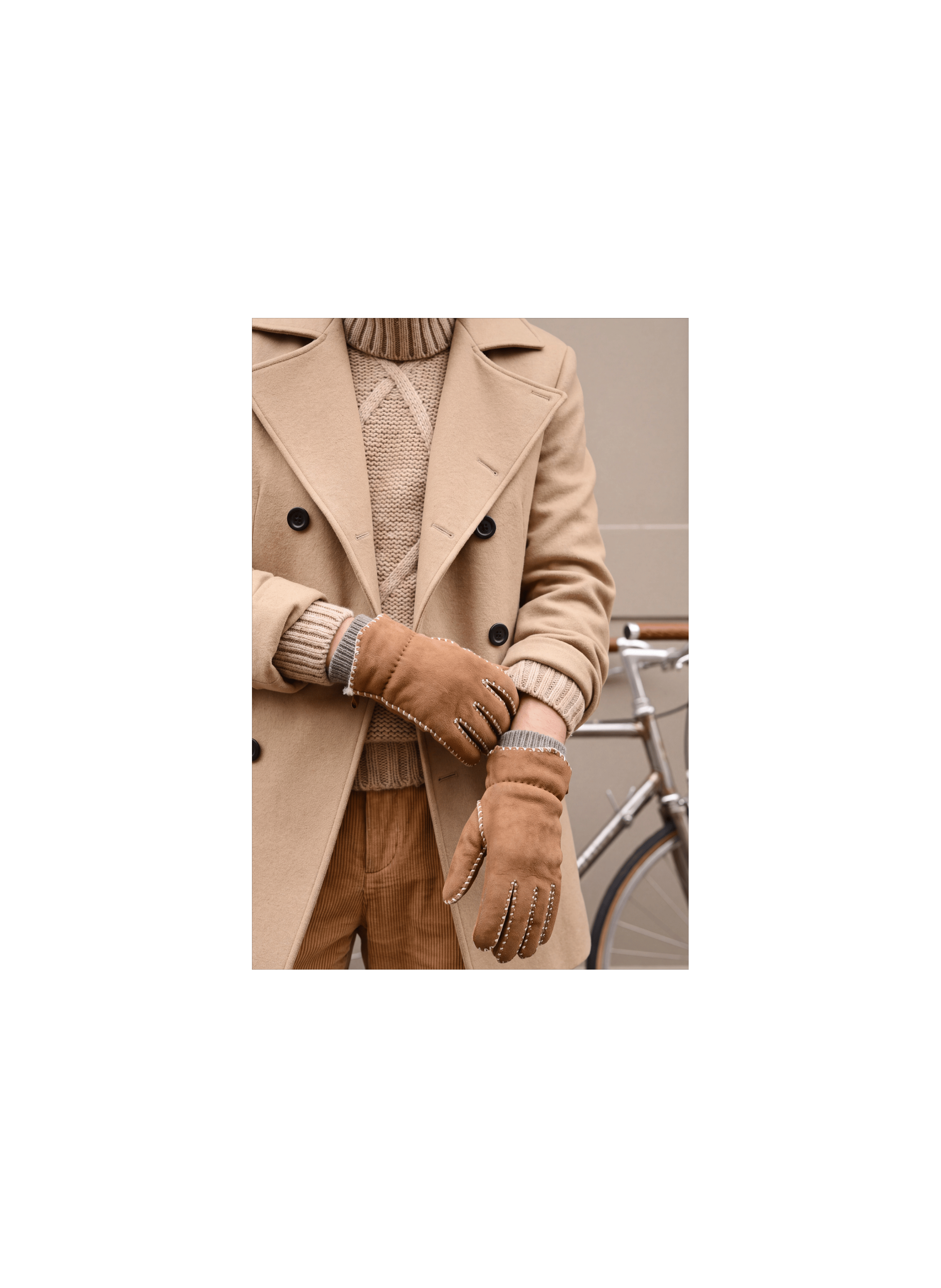 Gant femme Alix cuir agneau double face manchette alpaga