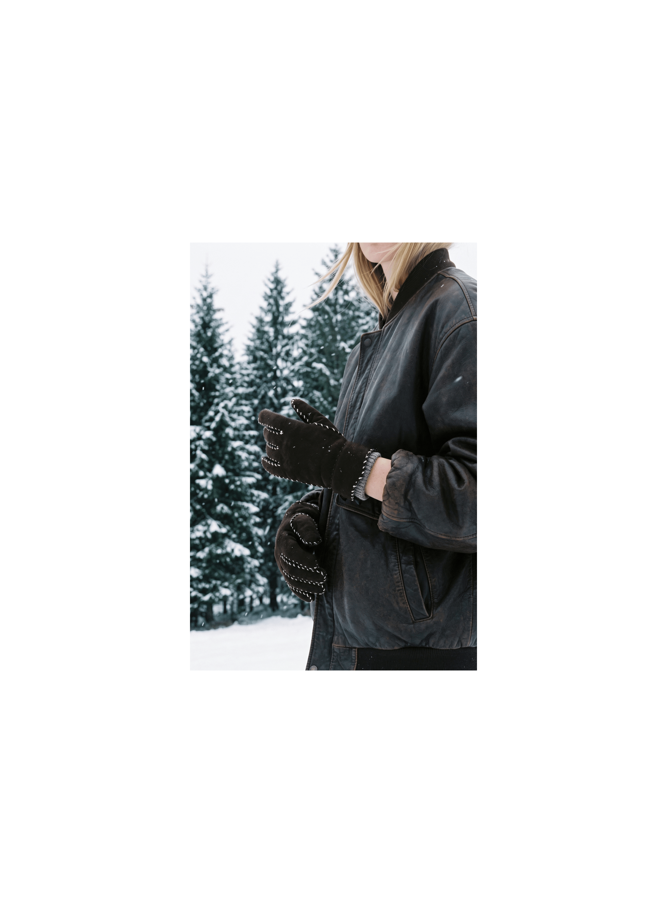 Gant femme Alix cuir agneau double face manchette alpaga