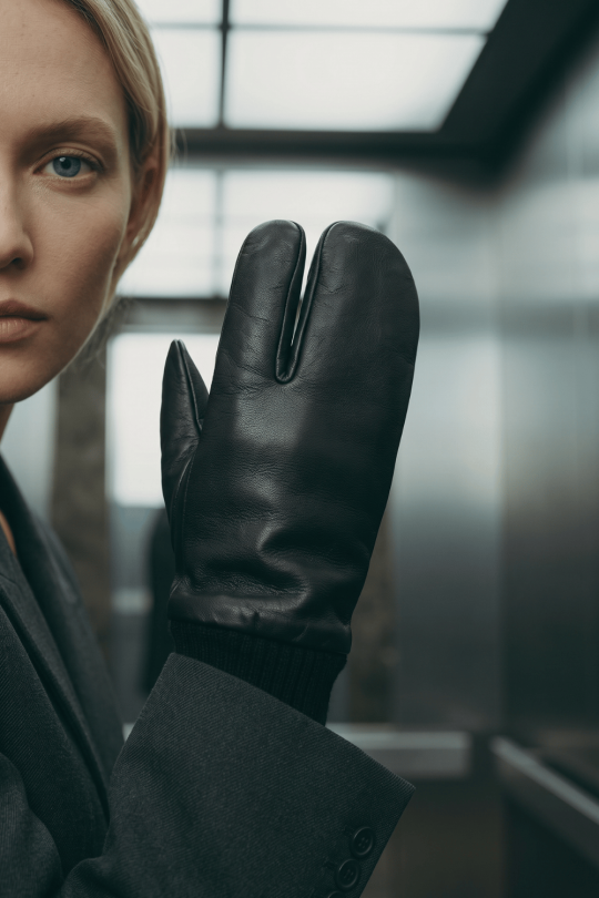 Gants Sakura Femme Cuir Doublés Lapin
