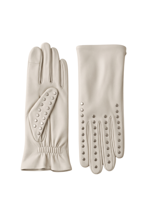 Gants Studs Femme Cuir Doublés Soie