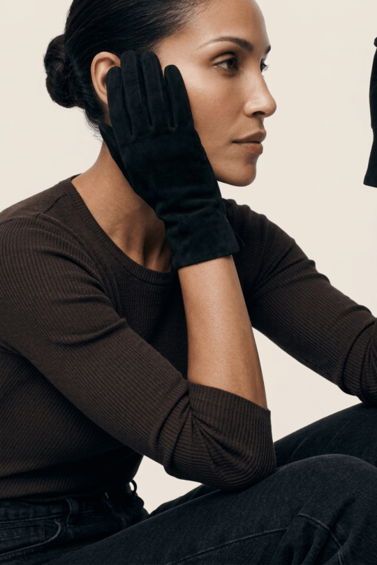Gants Inès Sued Femme Cuir Doublés Cachemire