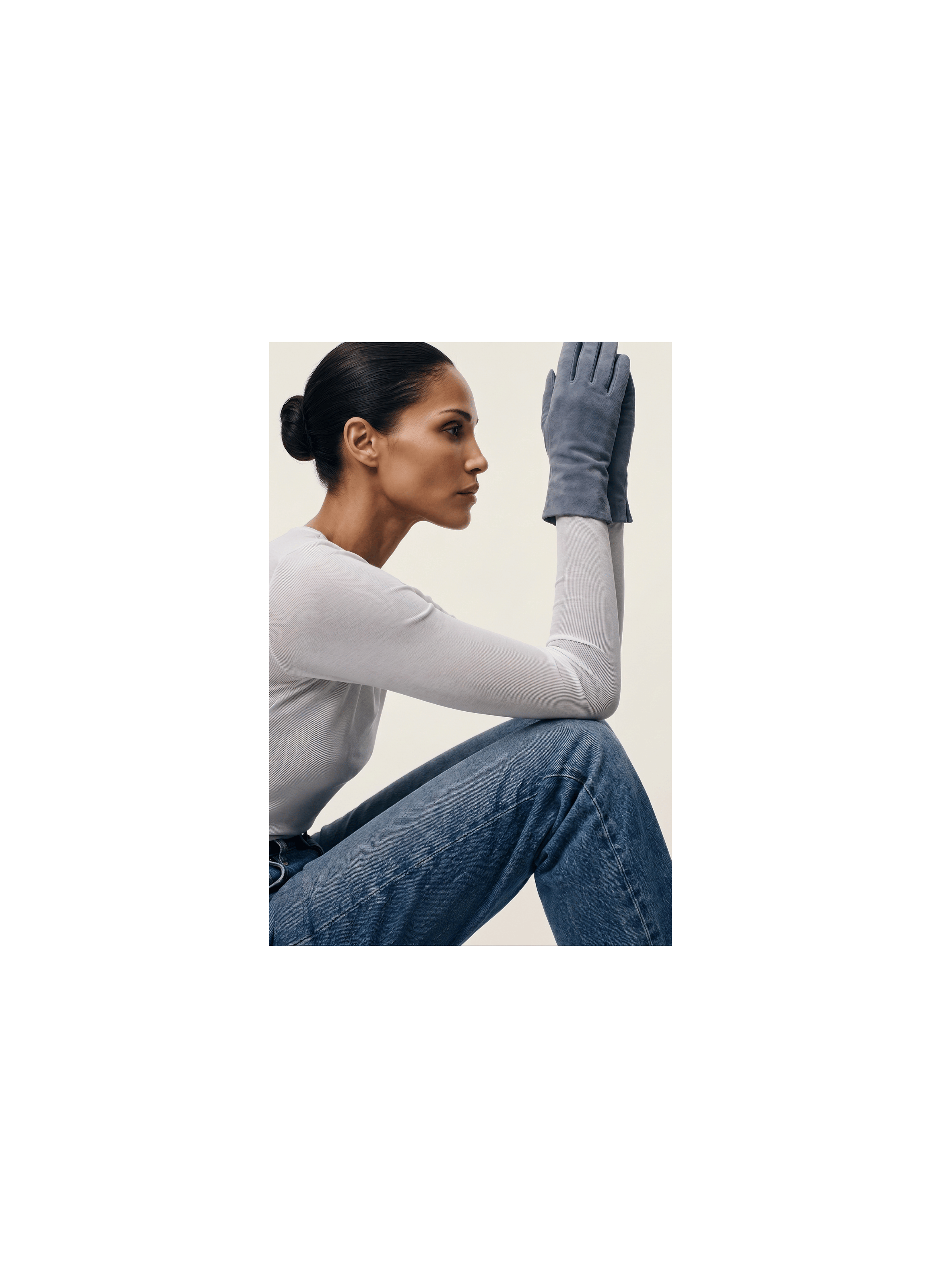 Inès Suede Women's Leather Gloves Lined with Cashmere