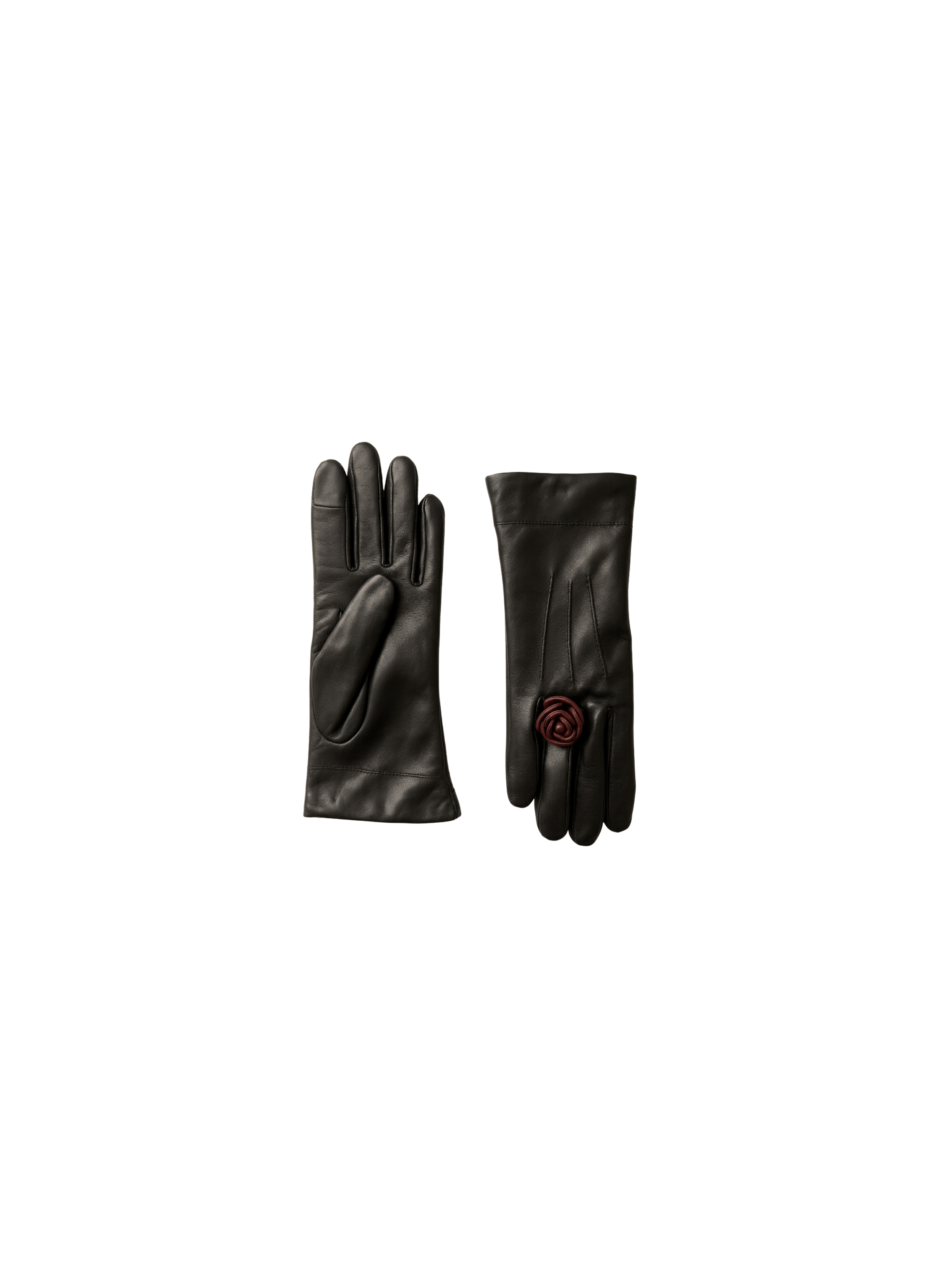 Gants Cameabague Femme cuir détail floral doublés Alpaga