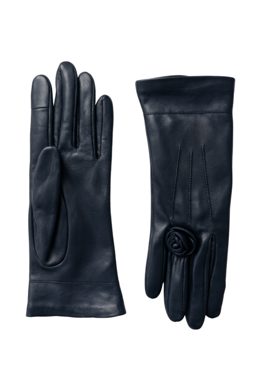Gants Cameabague Femme cuir détail floral doublés soie