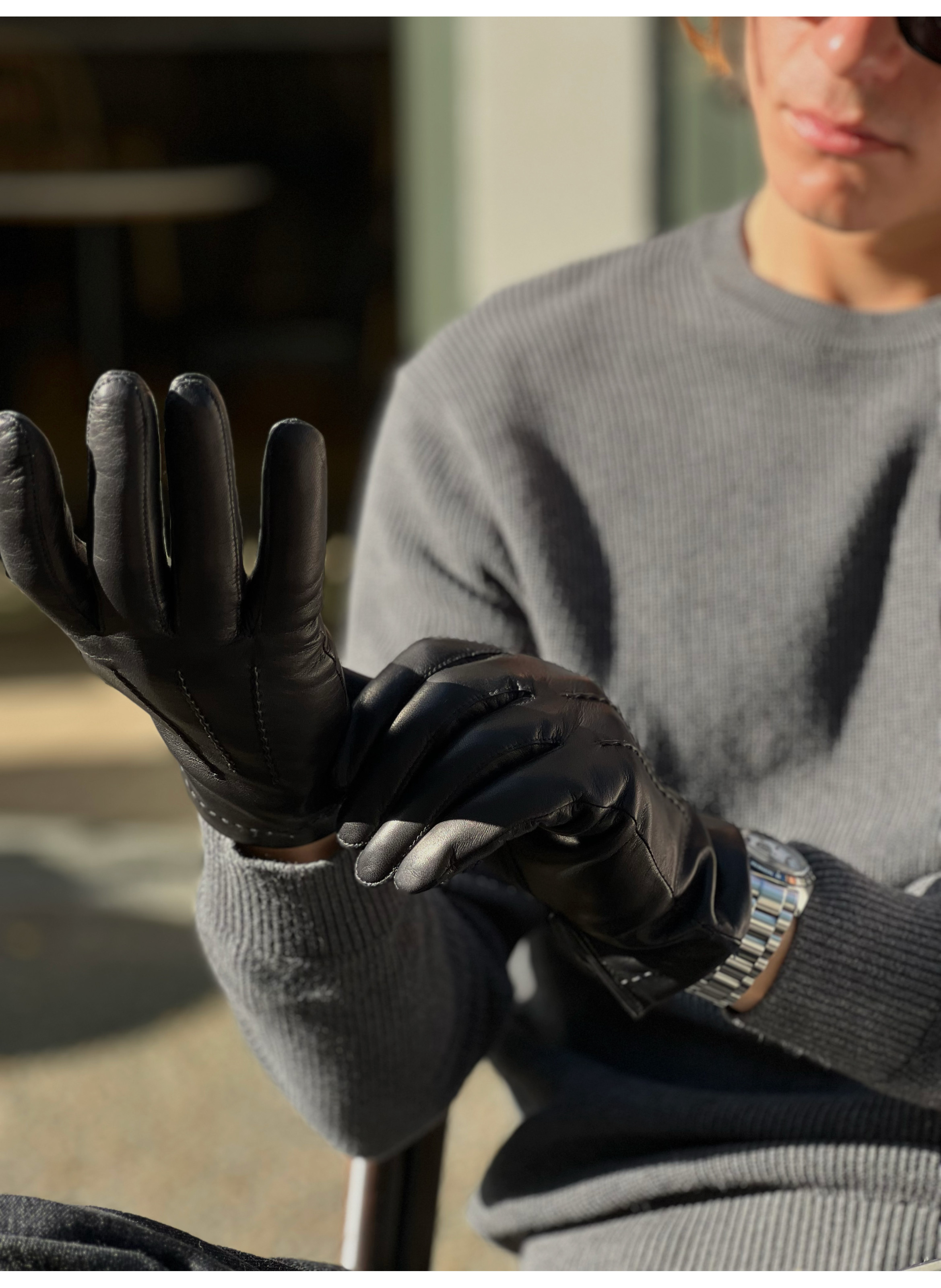 Gants Loic Homme en Cuir Doublés Alpaga