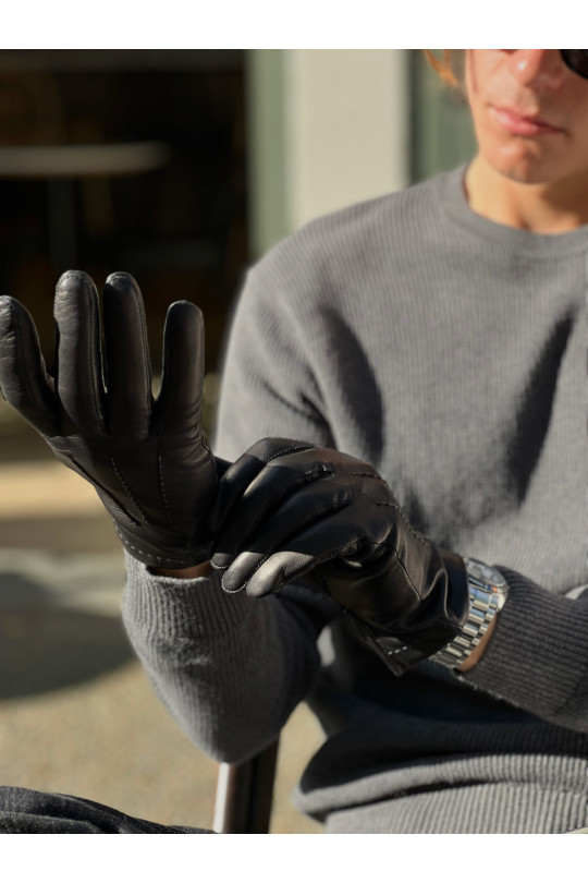 Gants Loic Homme en Cuir Doublés Alpaga