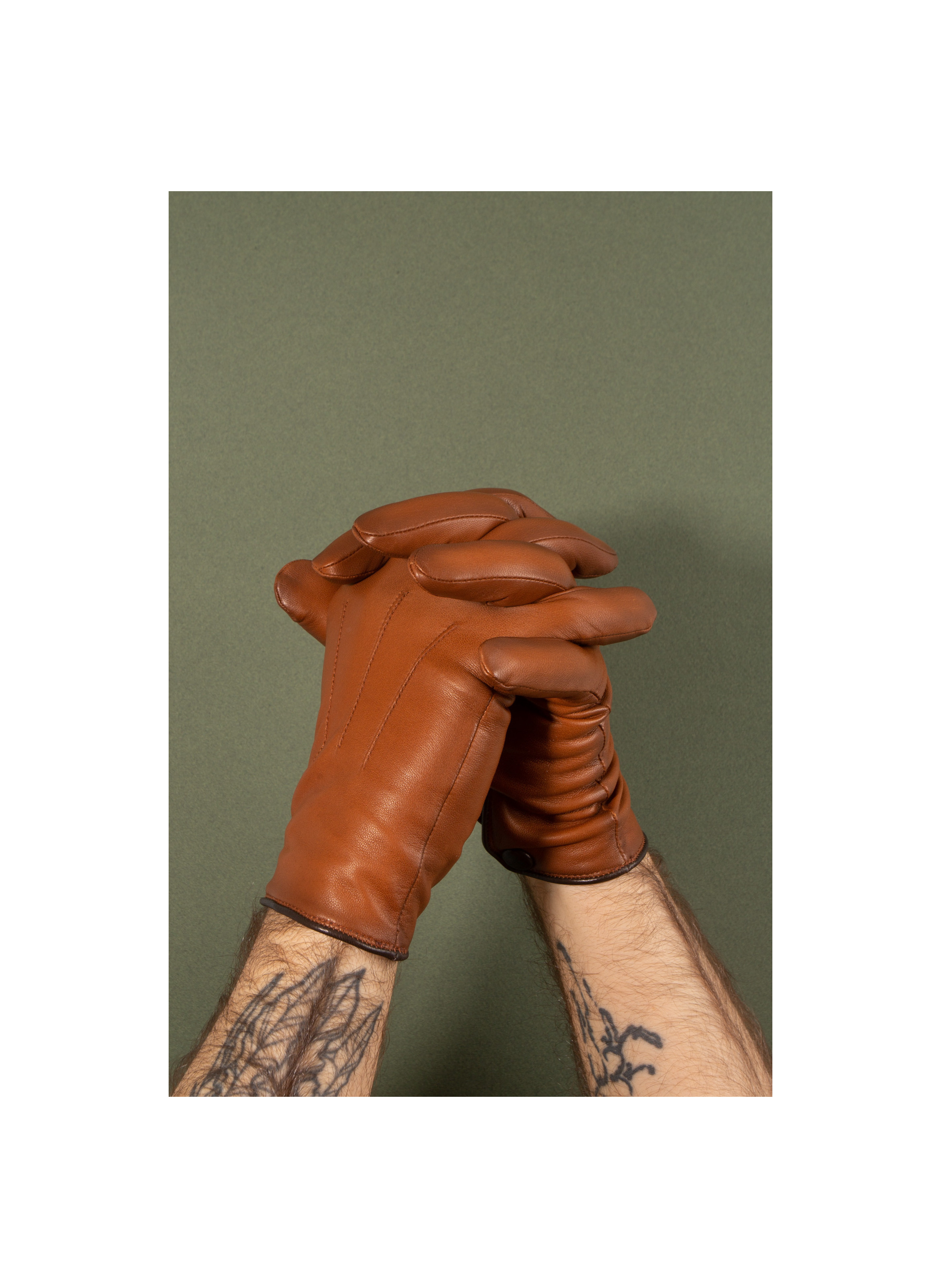 Rick Men's Leather Gloves Lined with Cashmere | Agnelle Gloves