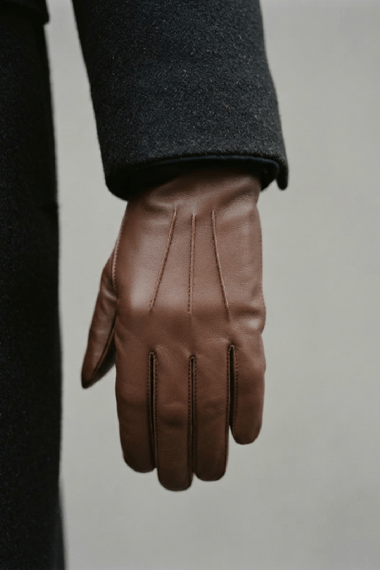 Oscar Men's Leather Gloves Lined with Rabbit Fur | Agnelle Gloves