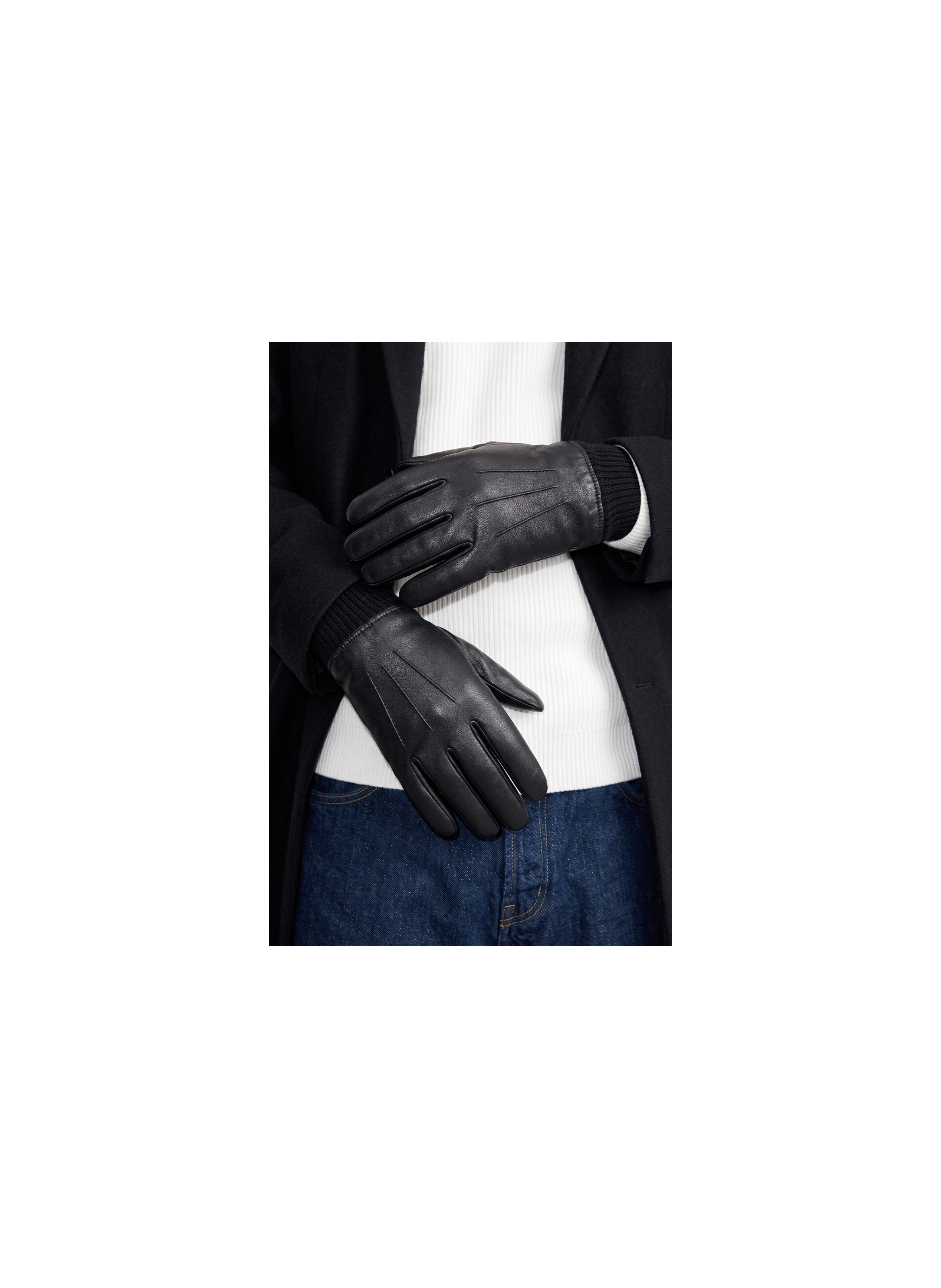 Andrew Men's Leather Gloves Lined with Rabbit and Silk | Agnelle Gloves