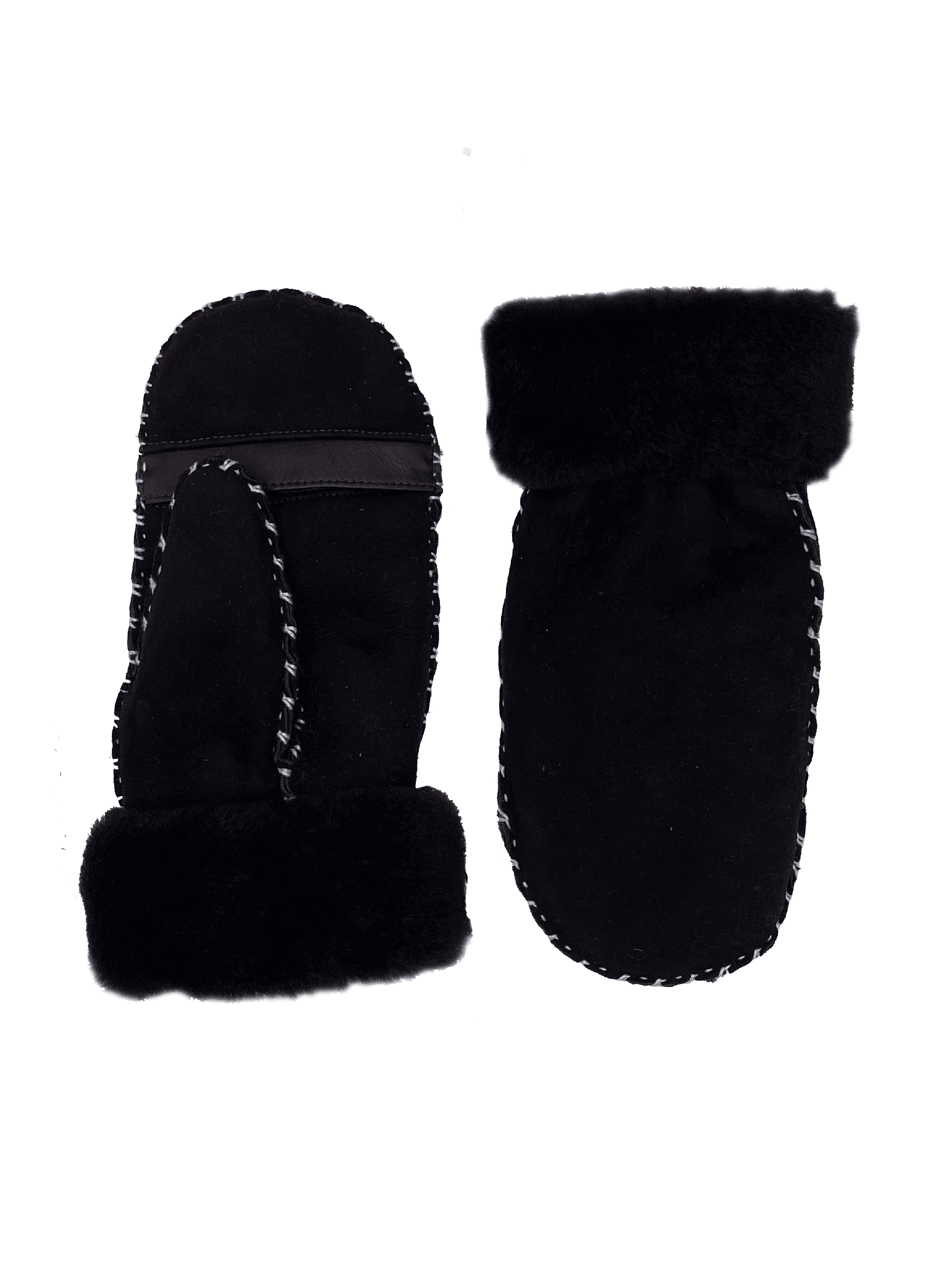 Mouffle cuir agneau double face avec manchette double face