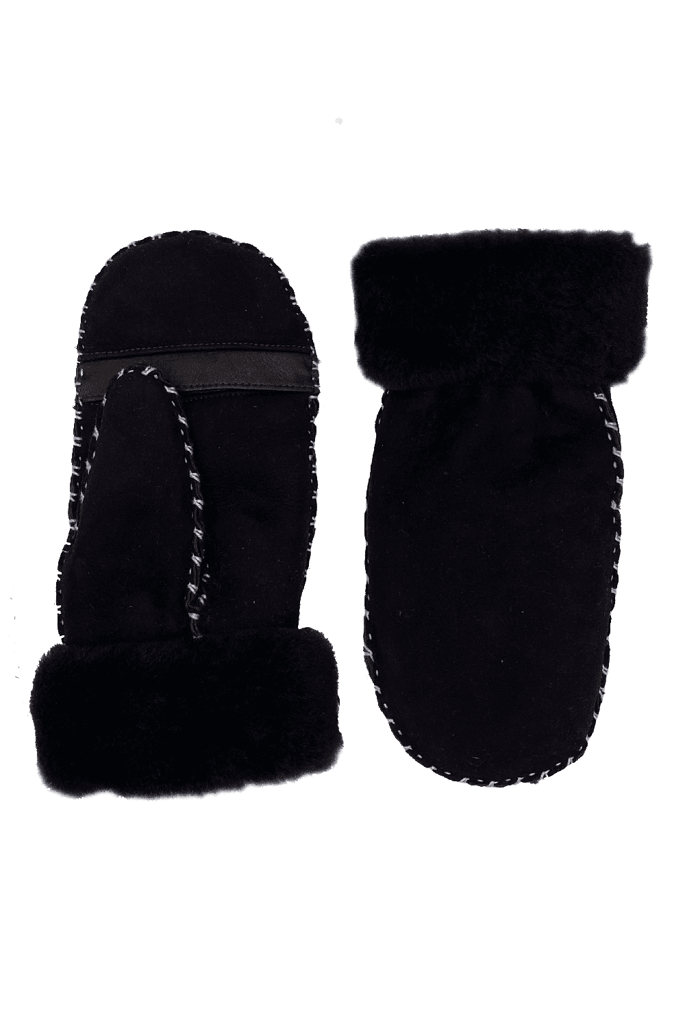 Mouffle cuir agneau double face avec manchette double face