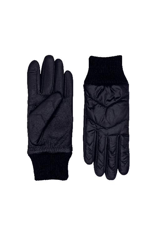 Gant Homme en Cuir et Nylon Doublés Alpaga Snowy | Gants Agnelle
